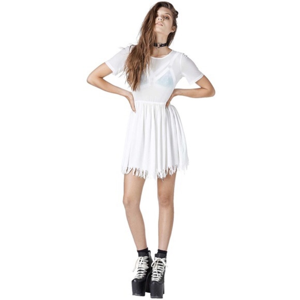 UNIF Shredder Dress mesh lace gothy ghost
